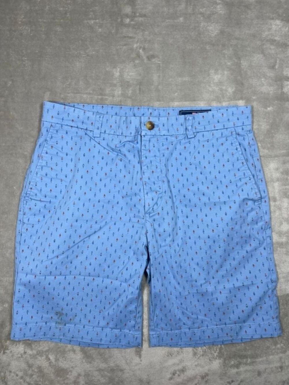 Vineyard Vines Breaker Short Men Size 34 Blue Printed Casual Chino Outdoor
